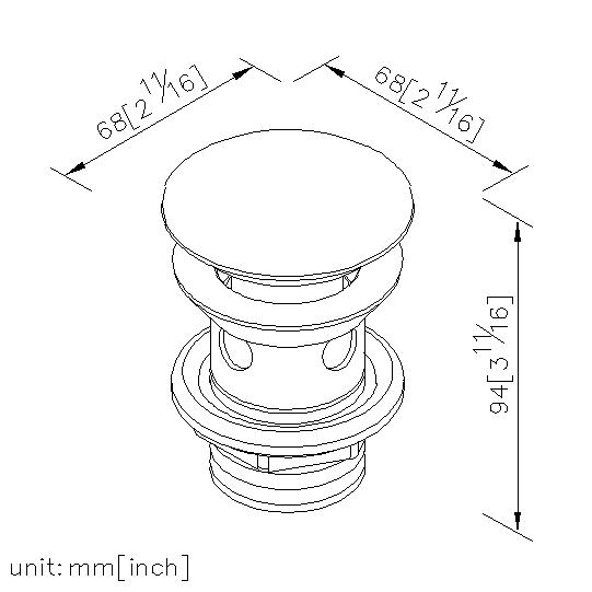 Push-Button Drain With Overflow thumbnail 2