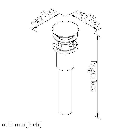 Push-Button Drain W/ Tail Tube & Overflow thumbnail 2