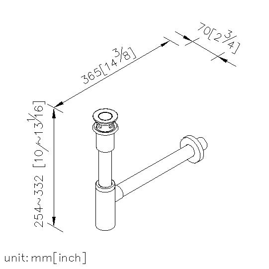 Turn-Over Drain W/ Tail Tube & Overflow & T-Trap thumbnail 2