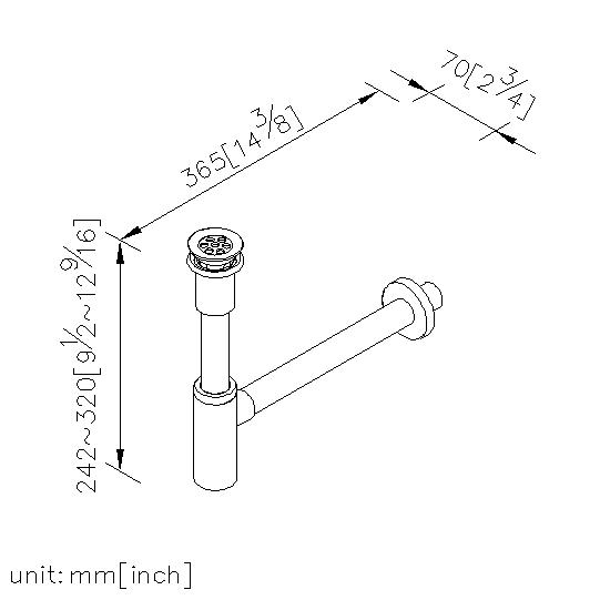 7-Hole Drain W/ Tail Tube & Overflow & T-Trap thumbnail 2