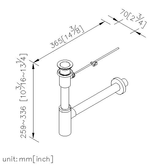 Pop-Up Drain W/Tail Tube & T-Trap thumbnail 2