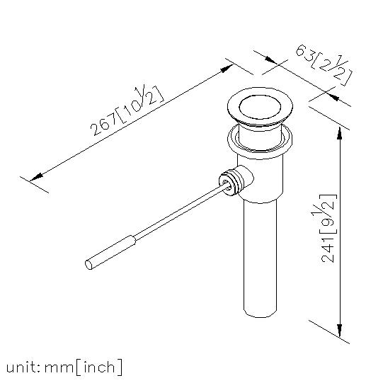 Hand-Drive Pop-Up Drain W/ Tail Tube thumbnail 2