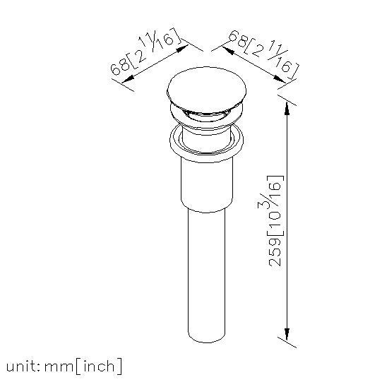 Push-Button Drain W/ Tail Tube thumbnail 2