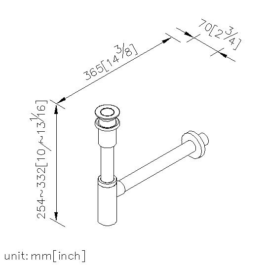 Turn-Over Drain W/ Tail Tube & T-Trap thumbnail 2
