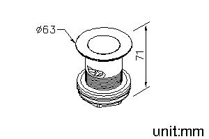 Push-Button Drain With Overflow thumbnail 2