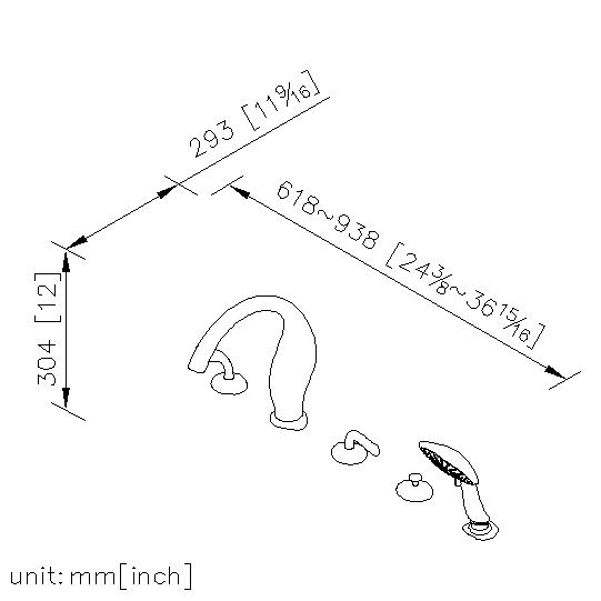 按摩浴缸龍頭+切換器+蓮蓬頭+底座 thumbnail 2
