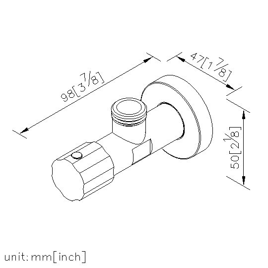 Angle Stop With Handle 1/2G (Polish & Chrome-Plated) thumbnail 2
