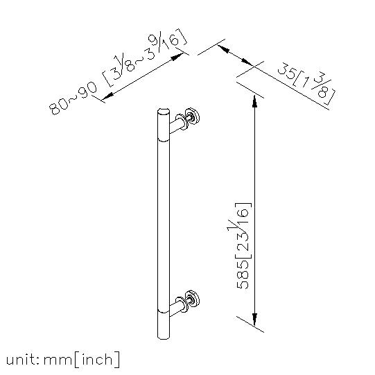 抗菌銅單把手組(475MM) thumbnail 2