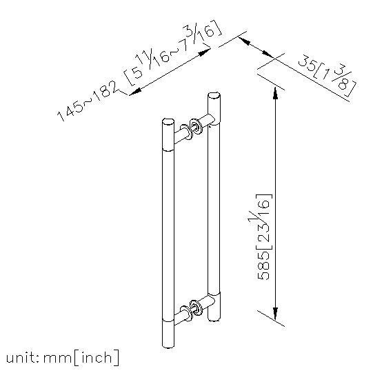 抗菌銅雙把手組(475MM) thumbnail 2