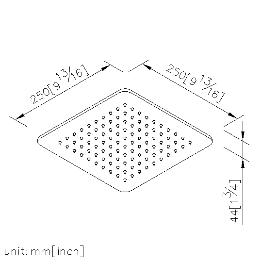 方型頂噴蓮蓬頭(不鏽鋼) 250*250MM thumbnail 2