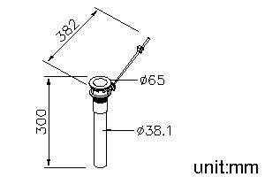 Pop-Up W/Tail Tube (200mm) & Overflow thumbnail 2