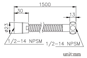 HOSE 150CM (STAINLESS STEEL) thumbnail 2