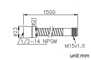 沖洗器專用蛇管(廚房) 150cm thumbnail 2