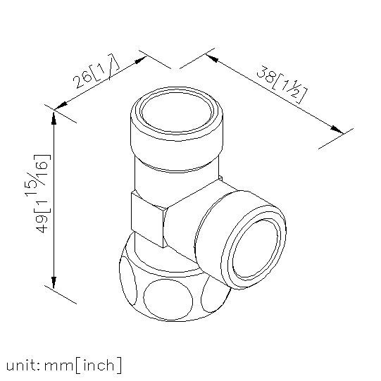 Swivel Tee 1/2G (Chrome-Plated Without Polish) thumbnail 2