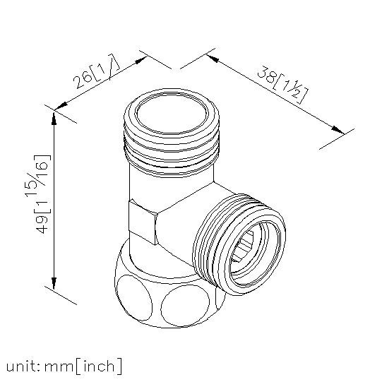 Swivel Tee 1/2G W/Flow Control Valve (Chrome-Plated Without Polish) thumbnail 2